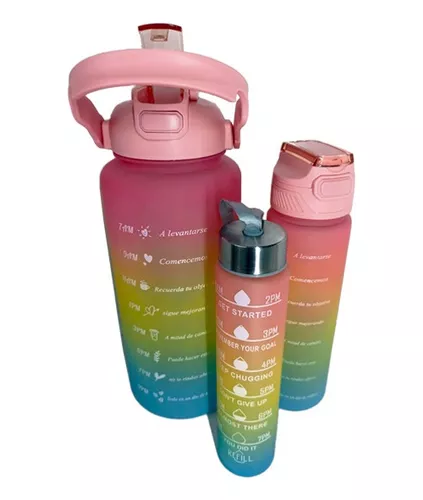 Botella de agua Deportiva motivadora 3 pcs – Tienda Online Tenemos