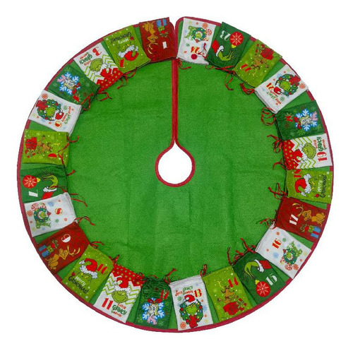 Decoración De Calendario Grinch Con Pie De Árbol De Navidad