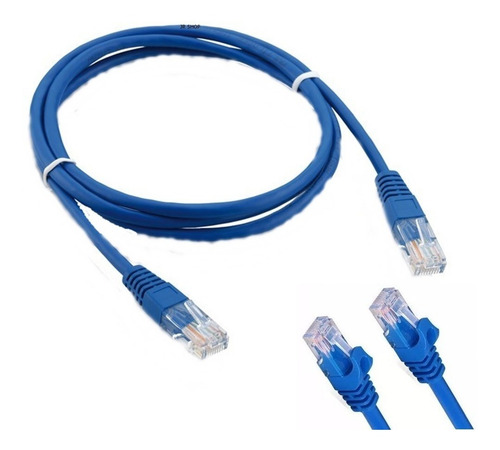 Cabo De Rede 3m Ethernet Rj45 Lan Cat5e Azul 3 Metros Top