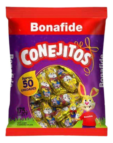 Conejos De Chocolate Con Leche 50 X 3,5 Gr Bonafide Pascuas