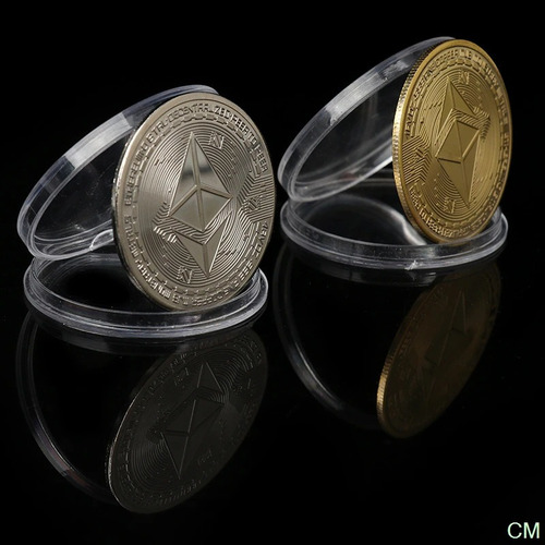 Ethereum Criptomoneda Oro Plata Ether Eth Moneda Fantasia