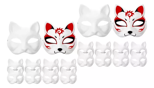 Máscara De Gato Branco Therian Mask Prom Supplies 20 Unidade