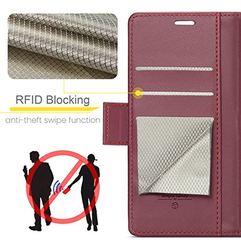 Funda Cartera Para Galaxy A13 4g/5g Rojo 6.5 PuLG Piel