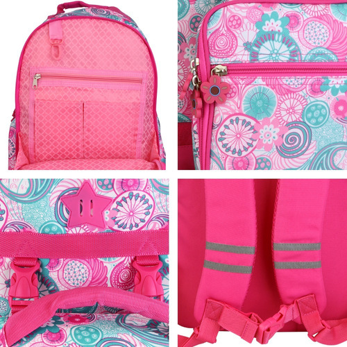 Mochila Con Lonchera Para Niña J World Mini Organizadores Color Rosa Diseño de la tela SQ-0800611PK2
