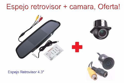 Espejo Retrovisor Visor 4.3  + Cámara, Oferta!