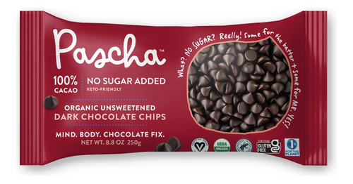 Pascha Chips De Chocolate Negro Orgnico Sin Azcar 100% Cacao