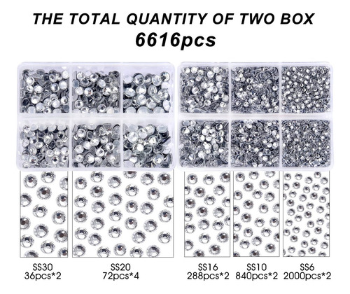 12376 Piezas De Cristal Transparente Con Diamantes De Imitac