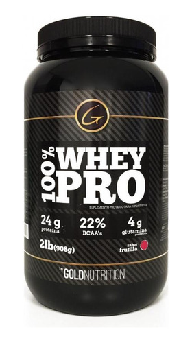 100% Whey Pro Gold Nutrition 2lb Frutilla