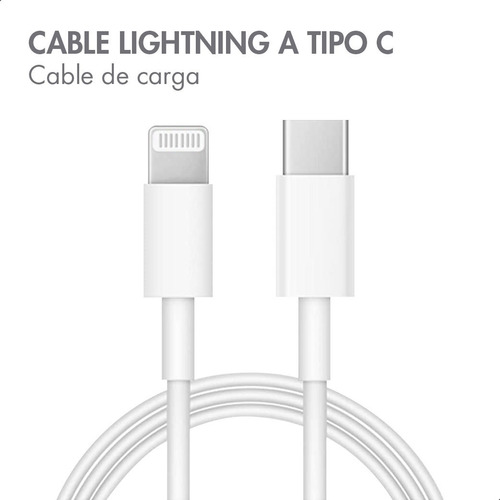 Imagen 3 de 7 de Cargador Rápido 20w Para iPad Pro + Cable Tipo C A Lightning