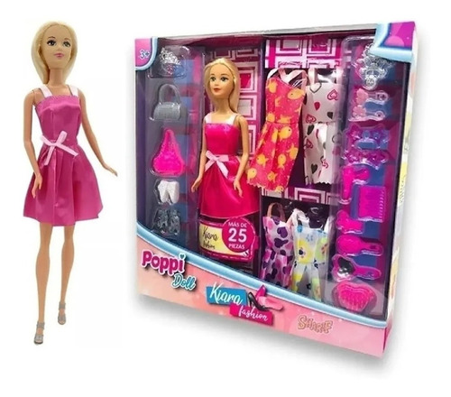 Muñeca Kiara Fashion Vestido Fucsia