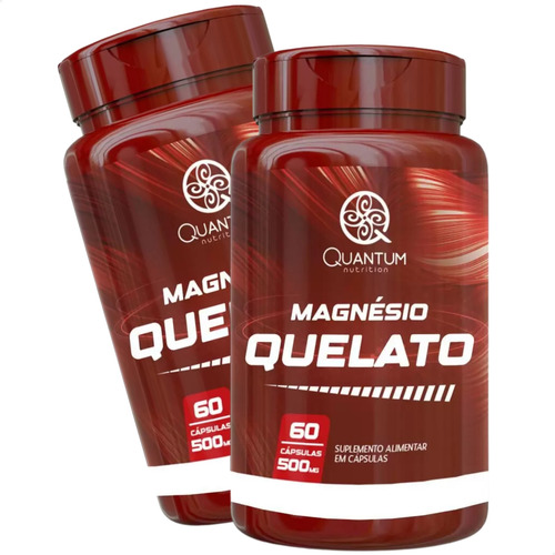 2 Potes Magnésio Quelato Alta Concentração - Kit 120 Cáps Sabor