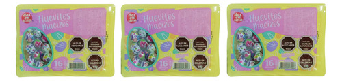 Set 3 Bandejas X16 Huevitos Macizos Chocolate Dos En Uno 81g