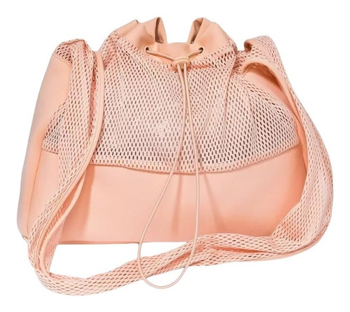 Bolso De Hombro Con Banda Elástica Y Malla Rosa Nwt