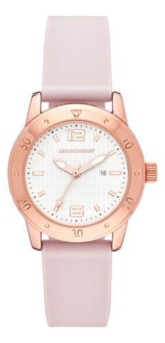 Reloj Skechers Redondo Sr6170 Quartz Para Mujer En Oro Rosa