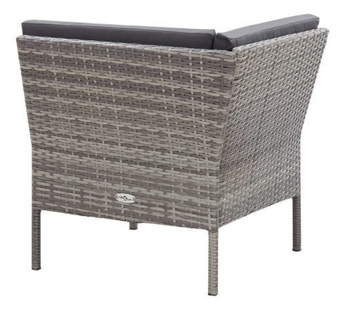 Sala Lounge De Jardín De 3 Pza Con Cojines Ratán Gris M3