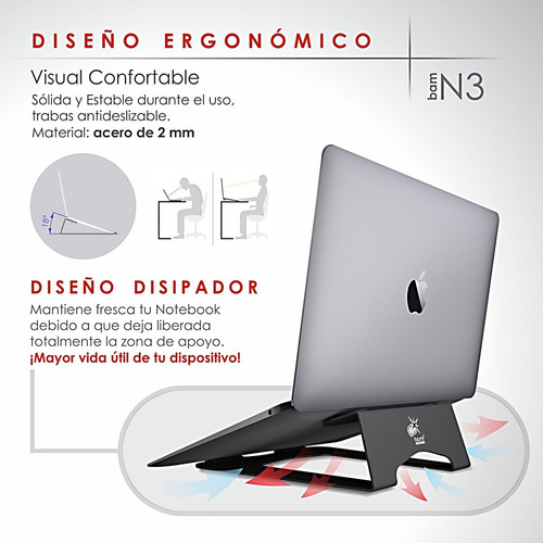 Imagen 7 de 8 de Soporte Notebook Bam N3 + Soporte Celular Bam B4 Premium!!!