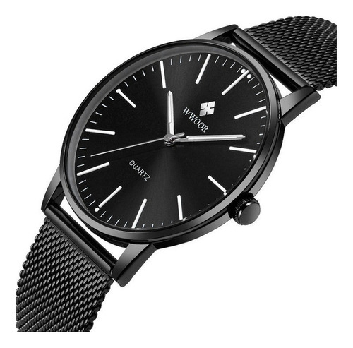 Reloj De Pulsera De Cuarzo Resistente Al Agua Para Hombre Ww Color Del Fondo Negro