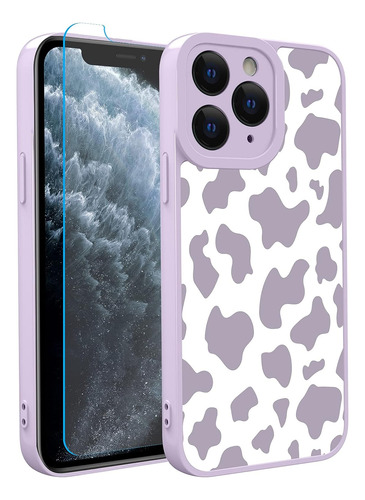 Funda Para iPhone 11 Pro Max - Estampado Vaca Violeta/bla...