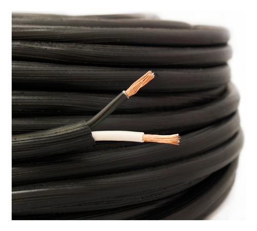Rollo De 25m Cable Uso Rudo 2x10 Color Negro