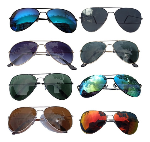 Imagem 2 de 10 de Óculos De Sol Aviador Masculino Feminino Com Uv400 Original