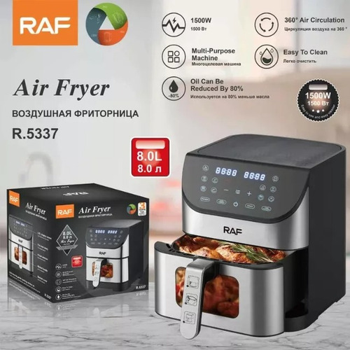 Freidora De Aire Air Fryer Raf De 8 Litros Tactil