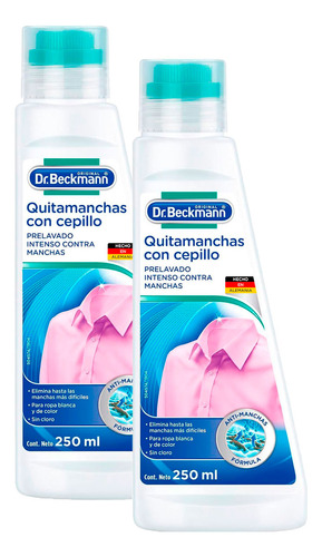 Quitamanchas Con Cepillo Dr. Beckmann Ropa Blanca Y Color X2