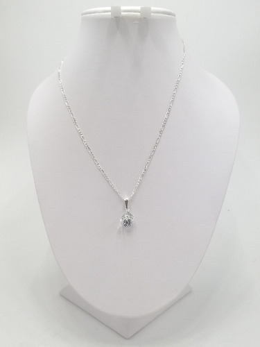 Cadena De Plata Y Dije De Delfín Con Circonia + Color Plateado