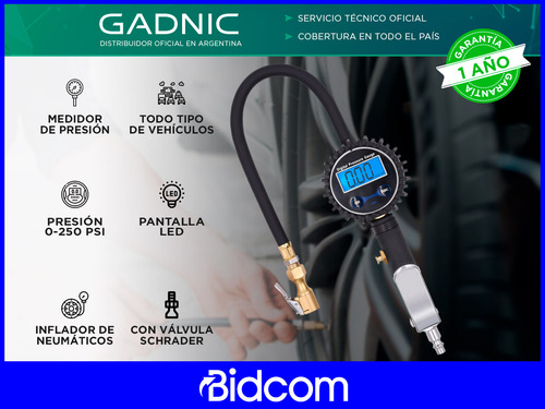Inflador Y Medidor Para Neumáticos De Todo Tipo De Vehículos