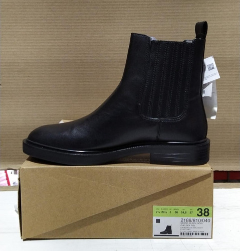 Bota Zara Chelsea Piel Black Eur 38 (bmmu)