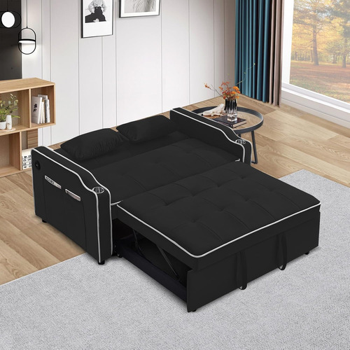 Sofá Cama Multifuncional De Terciopelo 3 En 1, Cama Extraíbl