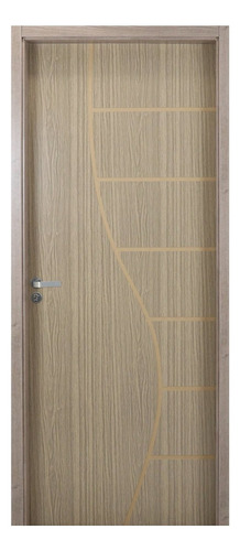 Kit Porta De Madeira Decorada 215x64cm Com Batente De Mdf Wt