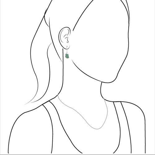 Aretes Dijes De Cristal Esmeralda En Plata De Ley