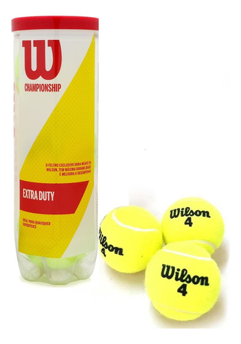 Bola Tênis Wilson Championship - Extra Duty - Kit 3 Bolinhas