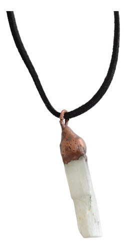 Collar Amuleto De Piedra Blanca Natural Selenita