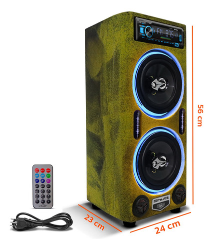 Caixa Som Bob Residencial Amplificada Shutt 400w Mp3 Bt
