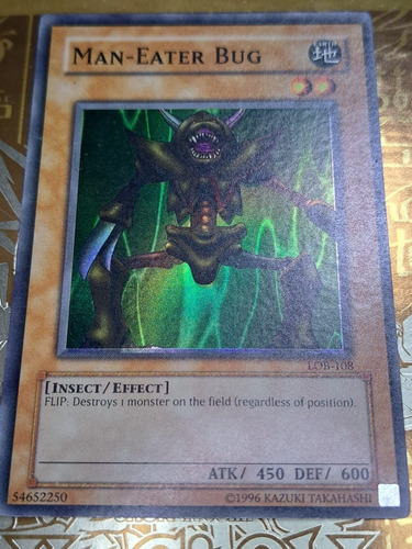Yugioh Man-eater Bug Lob-108 Original Misprint Super Rare