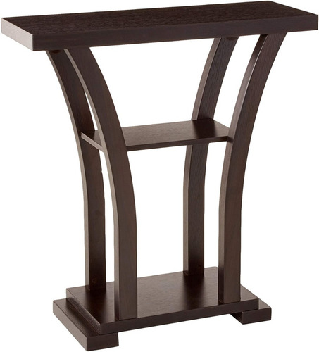 Imagen 4 de 10 de Mesa Lateral Color Chocolate, Mesa Auxiliar De Madera