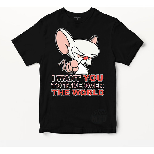 Remera Pinky Y Cerebro Take Over (negra:) Ideas Mvd