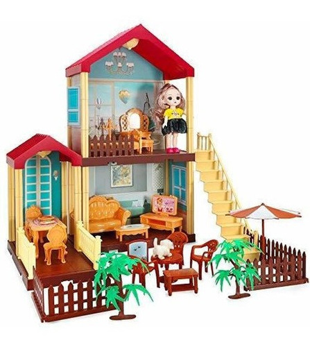 Princess Dollhouse Building Toys Con Lcd Light Dream House P 