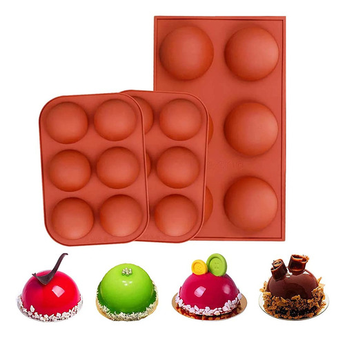 Molde Silicona Semiesfera 6 Cavidades Para Hornear