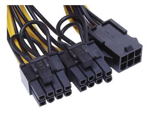 Imagen 2 de 6 de Cable Adaptador Splitter Pcie 6 A 2x 8 Pin (6+2) Minería