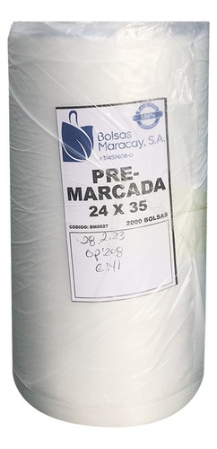 Bobina Bolsas Pre Marcadas Para Frutería 2kg 24cm X 35cm  