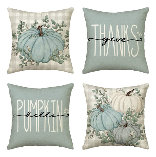 Avoin Colorlife Hello Pumpkin Give Thanks - Juego De 4 Funda