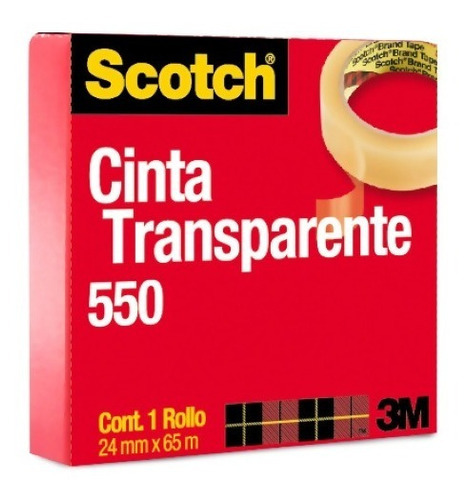 3m 5502465 cinta 550 24mmx65m transparente adhesiva