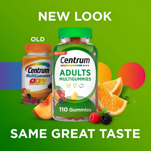 Multivitamínico Centrum Adults Multigummies Com 110 Gomas Sabor Frutas cítricas