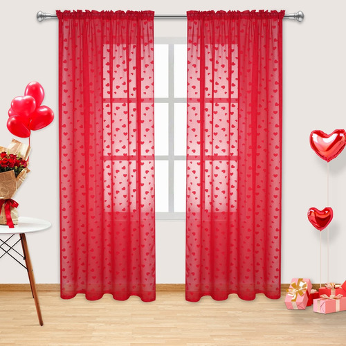 Cortinas Traslúcidas Para El Día De San Valentín Para Sala D