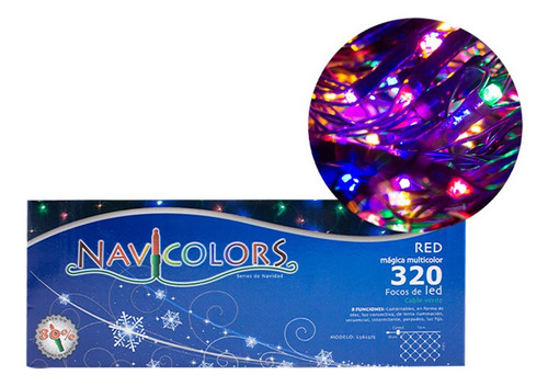 Red Luces Led Navideñas Multicolor 320 Focos 160x180 Cm 6 Pz
