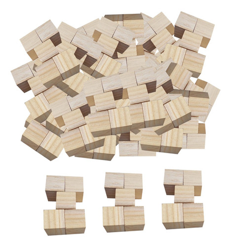 500 Piezas De Bloques De Madera, Bloques Cuadrados, 1 Cm