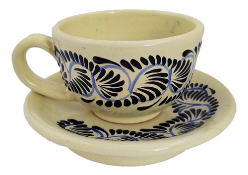 Ternos Artesanales De Talavera Premium (plato Y Taza) 4pzas 