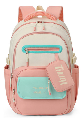 Elegante Mochila Para Estudiantes, Moderna, Color De Contras
